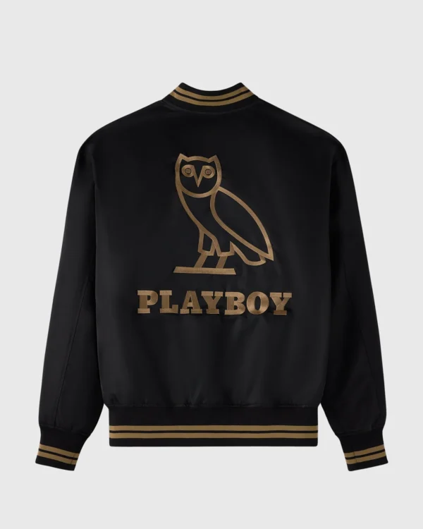 PLAYBOY SATIN VARSITY JACKET